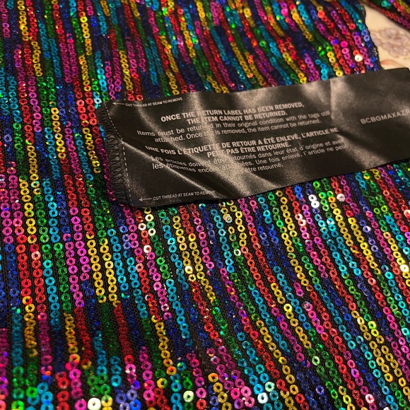 Rainbow sequin Taylor Swift style party dress by BCBG Maxazria size xxs - Picture 5 of 8